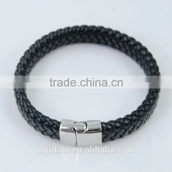 Stainless Steel Jewelry Man Style Cross pu Leather Bracelets & Bangle photo-2