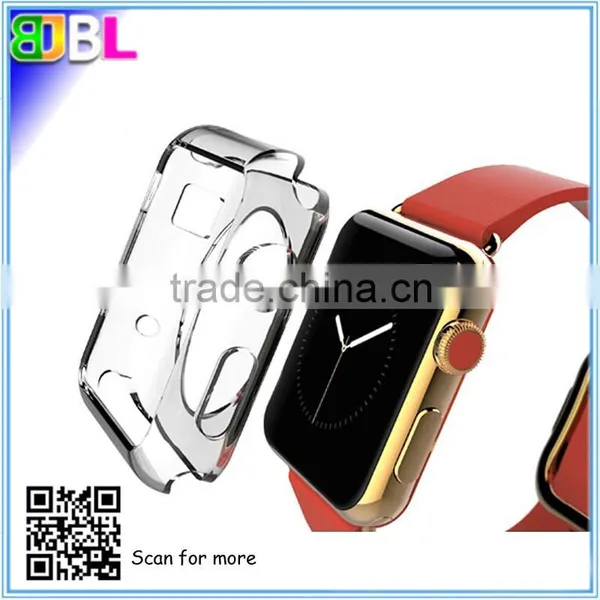 Factory wholesale 38''42'' ultra thin clear watch case silicone/TPU soft protective watch case for Apple