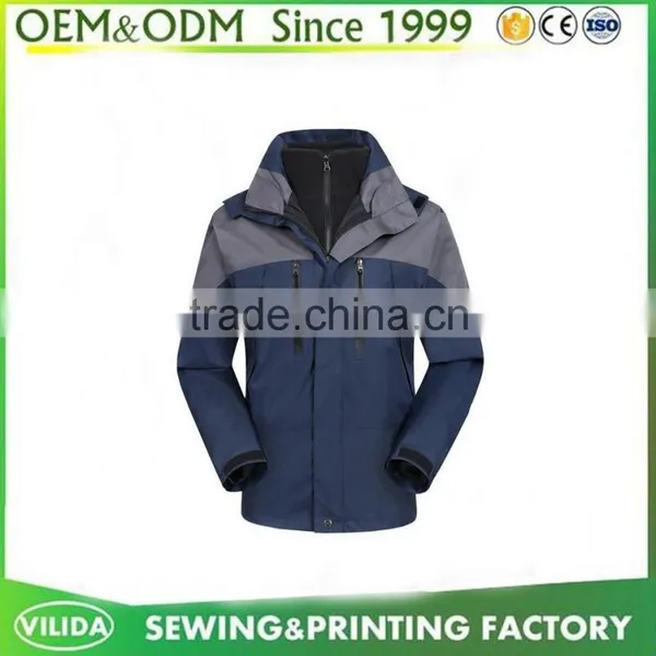 100% Ployester Men Waterproof Softshell Jacket,color Combination Windbreaker Jacket photo-4