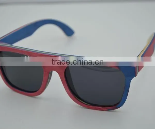 2015 New Arrive Skateboard Wooden Sunglasses Polarized Lens Wooden Sunglasses Frames Wholesale photo-2