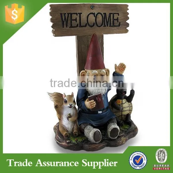 Hot Sales Custom Resin Welcome Gnome Figurine Garden Decoration photo-4