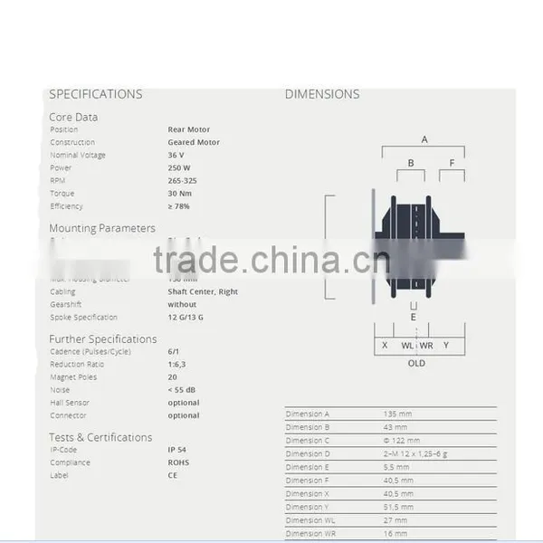 CE Approved and Hot Sales Bafang SWXH6 CST Rear Hub Motor (RM G12.250.DC ) photo-4