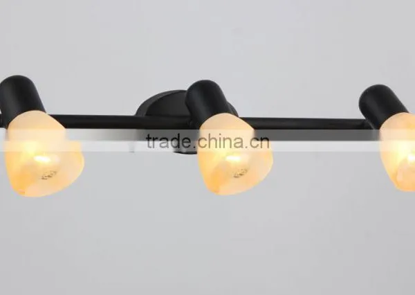 2015 Hot Sales Traditional Spot Light With Amber Glass /cloud White Glass and Satin Nicekel 3 Light for Picture Light photo-2