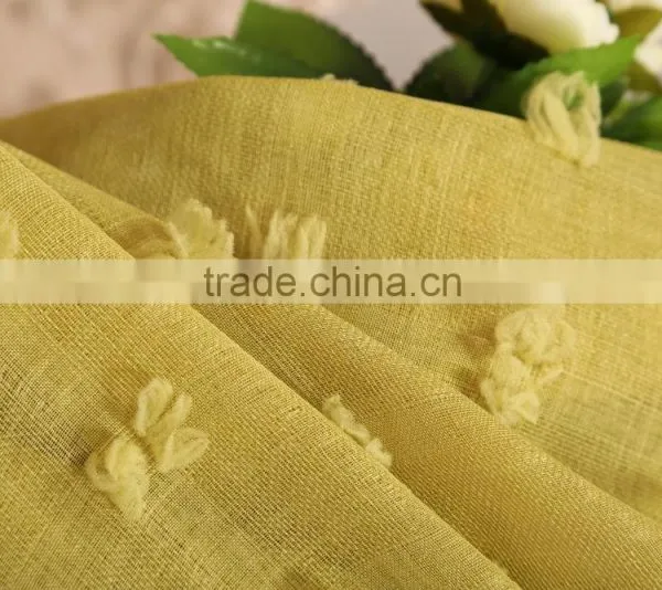 100% Polyester Clipped Spot Voile Sheer Eyelet Curtain Drapes