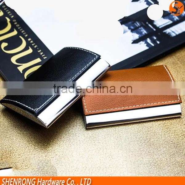 Black Blocking RFID PU Leather Credit Card Case and Business Name Card Holder With Customized Engraving LOGO photo-6