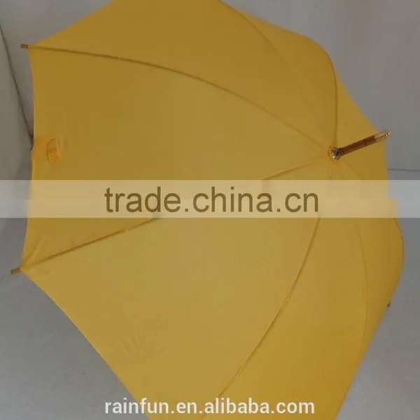 Years Factory Wholesale Cheap Yellow Umbrellas Manufacturer China With Bamboo Handle photo-2