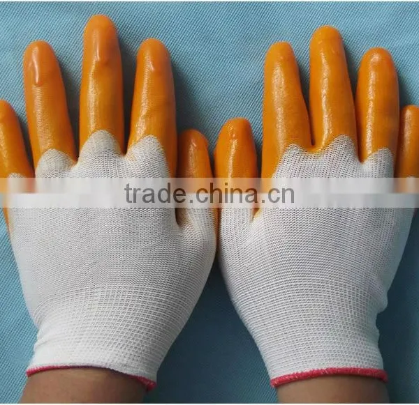 Hot Sell PU Coated Fingertips, Nylon Glove