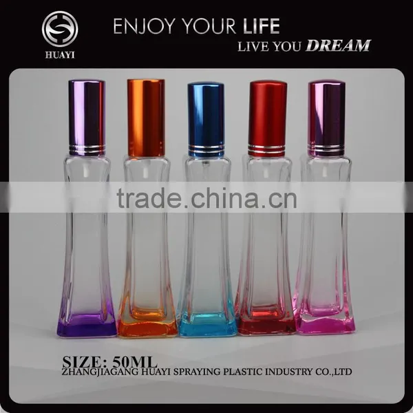 Colorful Perfume 50ml Glass Bottles Cosmetic Packaging
