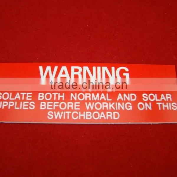 Warning Engraving Sign Adhesive 3m Abs Boards photo-5