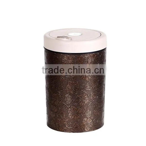 Plastic Open Top Structure Flip Round Trash Can Dustbin Trash Bin 10L photo-4