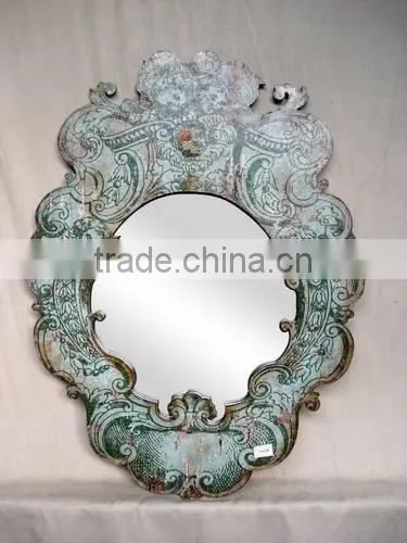 2016 New Style Antique Wooden Mirror Frame With Resin Decor photo-2
