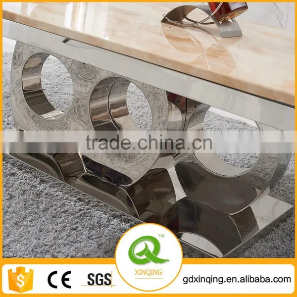 C406 Living Room Modern Design Rectangle White Marble Coffee Table photo-3