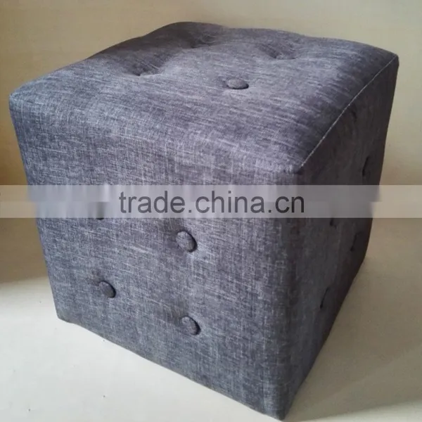 Living Room Furniture Ottoman Fabric Square Footstool photo-3