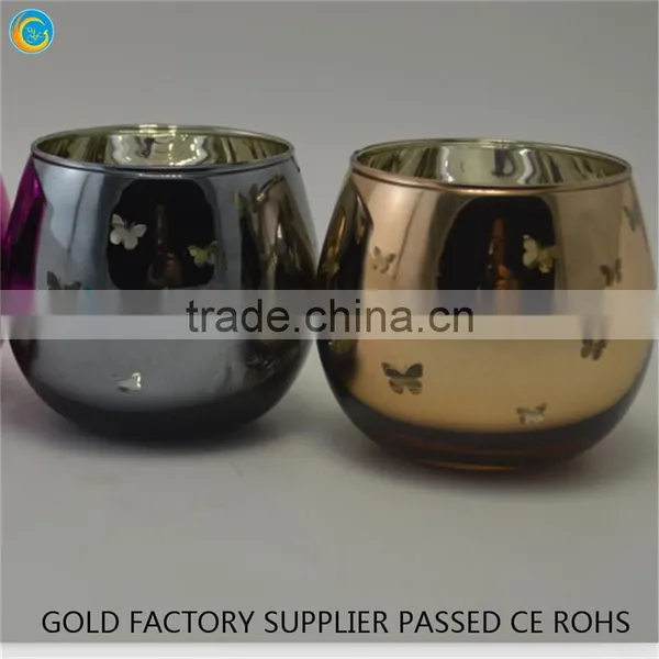 Gold Pillar Candle Holders Candle Glass Jars photo-2