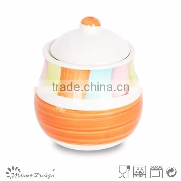 Handpainted Stoneware Jar photo-3