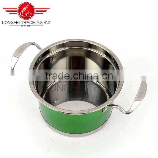 OEM Colorized Stainless Steel Pot/ Soup Pot Kitchen Cookware With Glass Lid photo-6