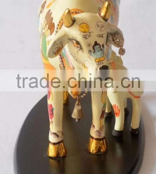 Indian Handicraft Standing Resin Kamdhenu Cow photo-5