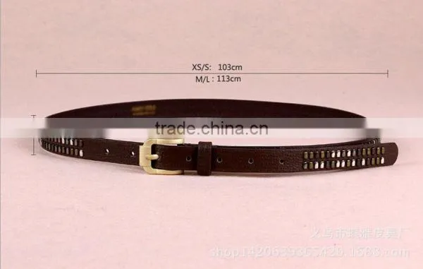 Wholesale New Style Women Lady Waist Belt PU Faux Leather Belt With Two Row Rivet photo-4