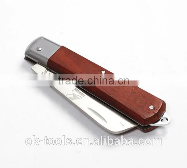 OK-Tools Straight Electrician Knife With Wood Handle(3Cr13) photo-2