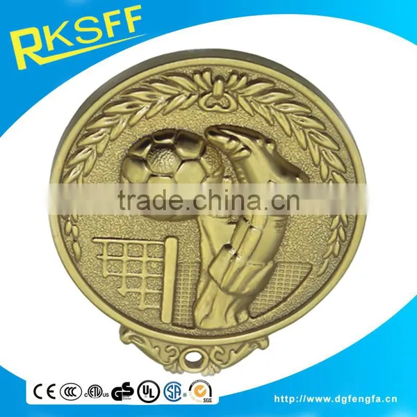 Gold Medal Football Match Medal With Ribbon photo-2