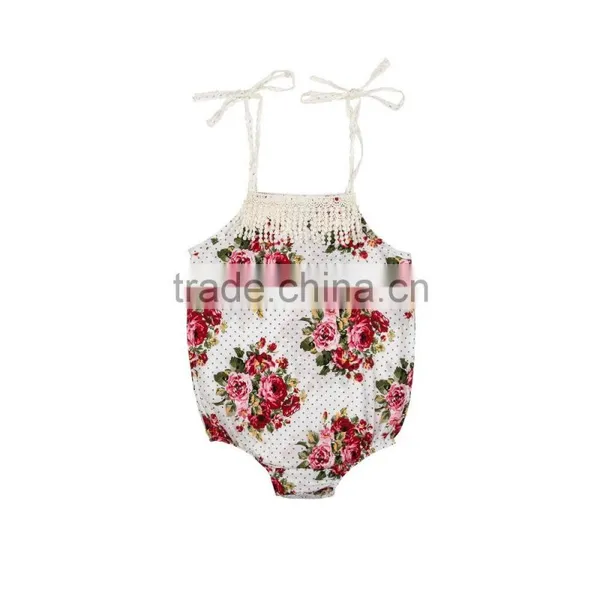 High Quality Summer Boutique Baby Clothing Rompers Baby Girl Floral Lace Rompers Infant and Toddlers Rompers photo-5