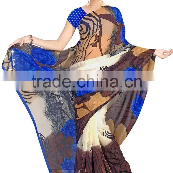 Digital Indian Printed Designer Styles Saree photo-2