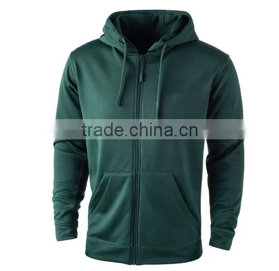 OEM Hot Sale Custom100% Polyester Thick Drawstring Zipper-up Plain Hoodies photo-3