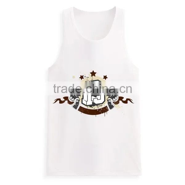 Custom Printed Design Bulk Mens Fitness 95% Cotton 5% Spandex Tank Top photo-4