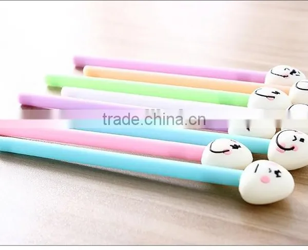 Cute Steamed Buns Pattern Cap Pen 0.5mm Plastic Ballpoint Pen photo-2