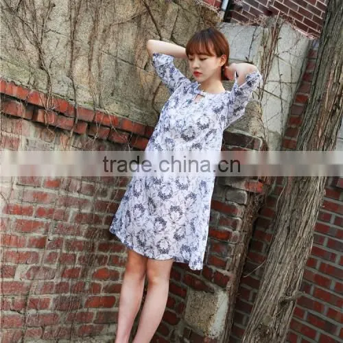 Good Quality One-piece Printed Floral Name Iran Fashion Dress photo-3