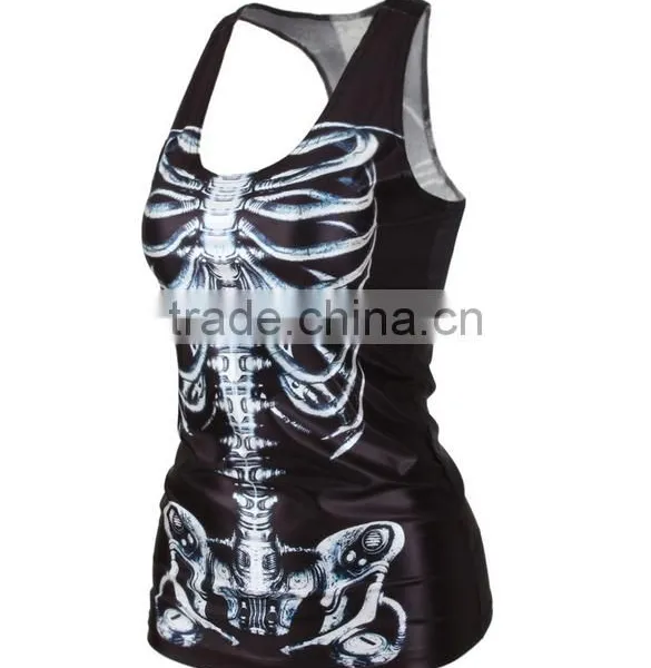 Sublimation Overfull Printing Skeleton Sport Clothing Tank Top for Women photo-2
