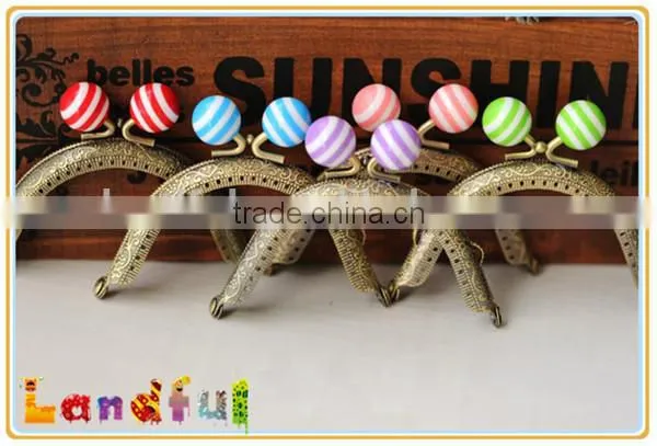 Colorful Curved Gumball Head DIY Findings Sew-in Bag Purse Frames photo-3
