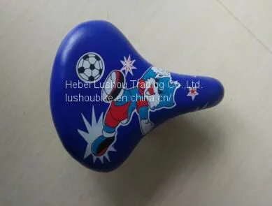 Popular Fashion Popular Children's Bicycle Saddle White and Red Printed Leather Bicycle Seat photo-2