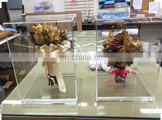 Acrylic Plastic Wedding Flower Bouquet Boxes,bouquet Holder Case photo-2