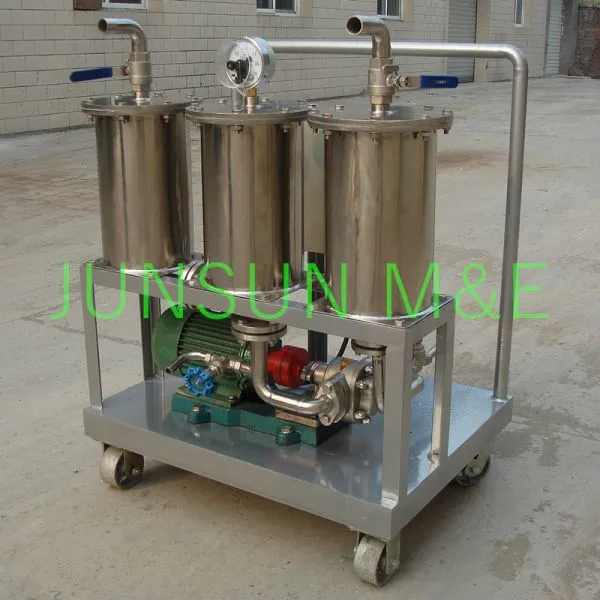 Serie JL Unidad portátil de purificación de aceite/filtración de aceite con tres elementos de filtro
