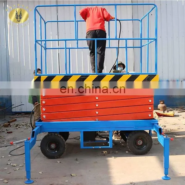 7LSJY Shandong SevenLift 20 m 300kg Portable Manual Hydraulic Mobile Scissor Mechanism Platform Lift Table Work Platform photo-2