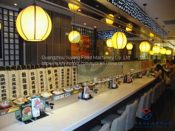 Champagne Gold / Bright White Sushi Conveyor Belt System With LED Lights photo-5