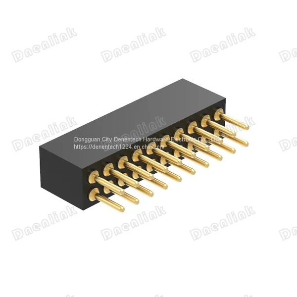 Dnenlink 1.27mm Pitch Dual Row H4.0mm Plane Contact Straight Female Header SMT Type PogoPin Header photo-4