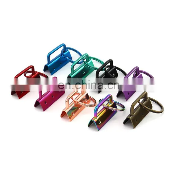 Different Colors Matt Rainbow 1 Inch Nickel Free Key Chain Wristlet Hardware Fob Hardware With Key Ring photo-4