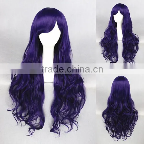 Cheap Wholesale 80CM Medium Wave Purple Women Lolita Wave Party Wig