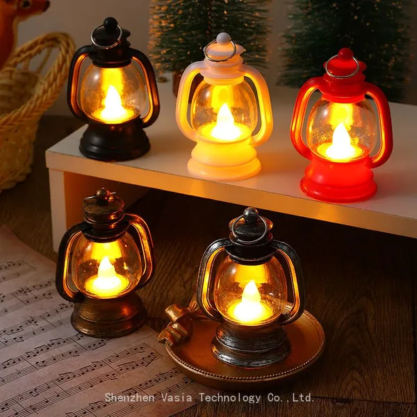 Bulk Retro Oil Lamp Style LED Lanterns Flameless Electronic Candles for Wedding Christmas Halloween Decorative Hanging Lights photo-4