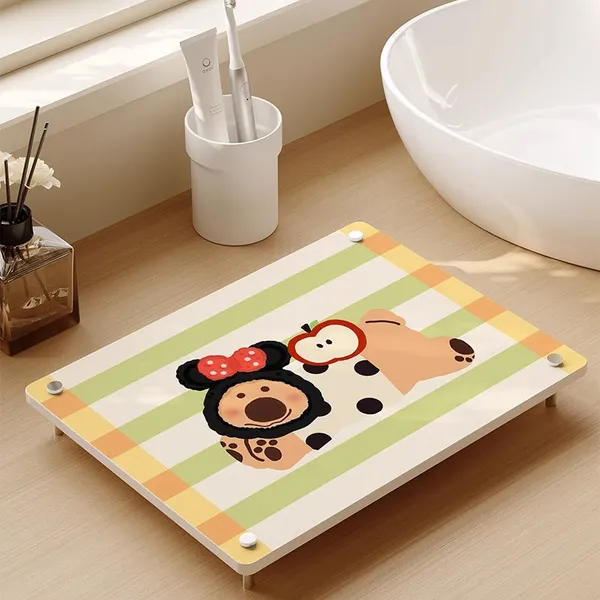 Sheenyoo Absorbent and Quick Drying Custom Printing Diatomite Stone Drying Mat for Kitchen Counter photo-3