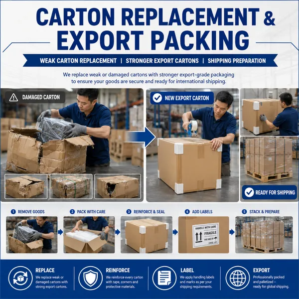 China Repacking Carton Replacement and Export Packing Service photo-2