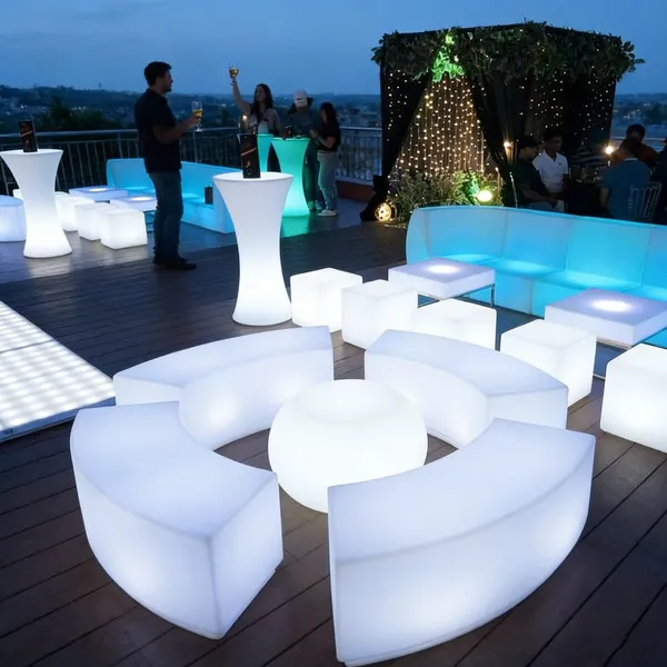 Glowing Illuminated Outdoor Garden Night Club Lounge Led Chairs Tables Furniture Sectional Sofas Set Lighting for Party Event photo-4