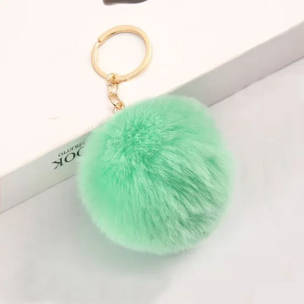 Solid Color Fluffy Ball Bag Charm photo-5