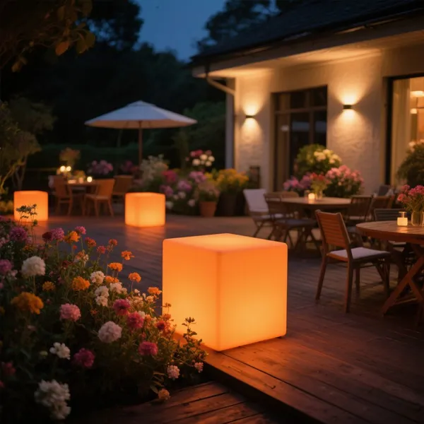 Modern Style Rechargeable LED Cube Bar Chair Plastic Light-Up Furniture Durable & Eco-Friendly for Outdoor Hotels Home Bars photo-2