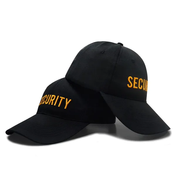 Кепка бейсбольная спортивная с вышивкой Security Policia Securite из начесного хлопка