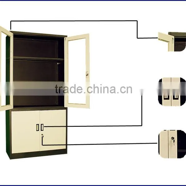 High Quality Swivel Mirror Steel Master File Cabinets Glass Swing Door Pantry Filing Cabinet photo-5