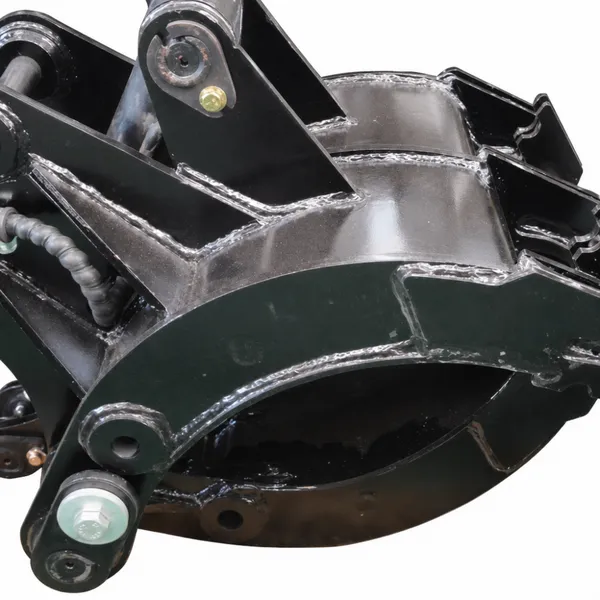 Mini Excavator Hydraulic Grapple Attachment Fixed Non Rotating Pin On Mount Spiral Wrap Hoses Gloss Black photo-3