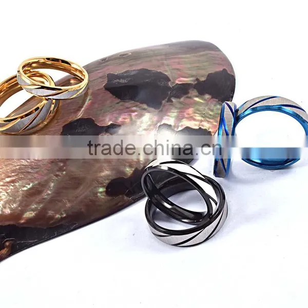Promote Product Jewelry Gold/silver/black/blue Jewellery Couple Rings photo-6